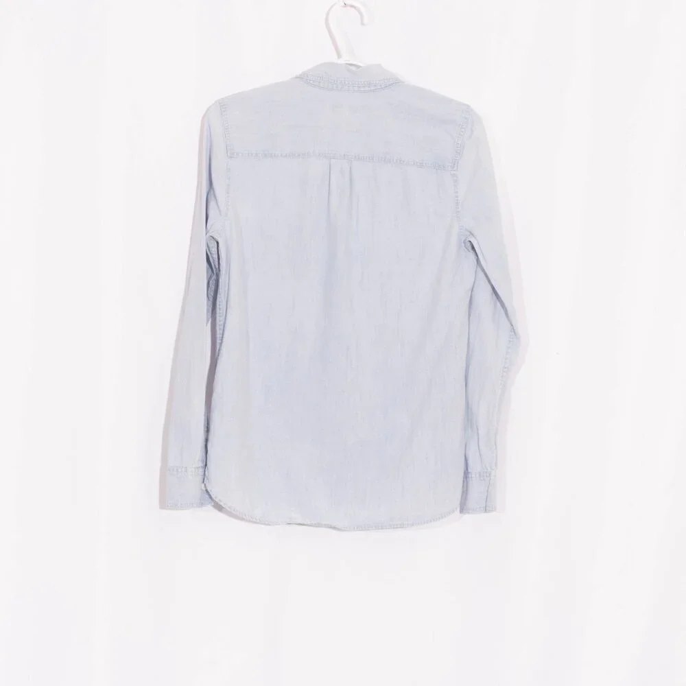 J. CREW California Casual Button Placket Chambray Shirt Size XS